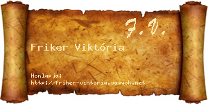Friker Viktória névjegykártya